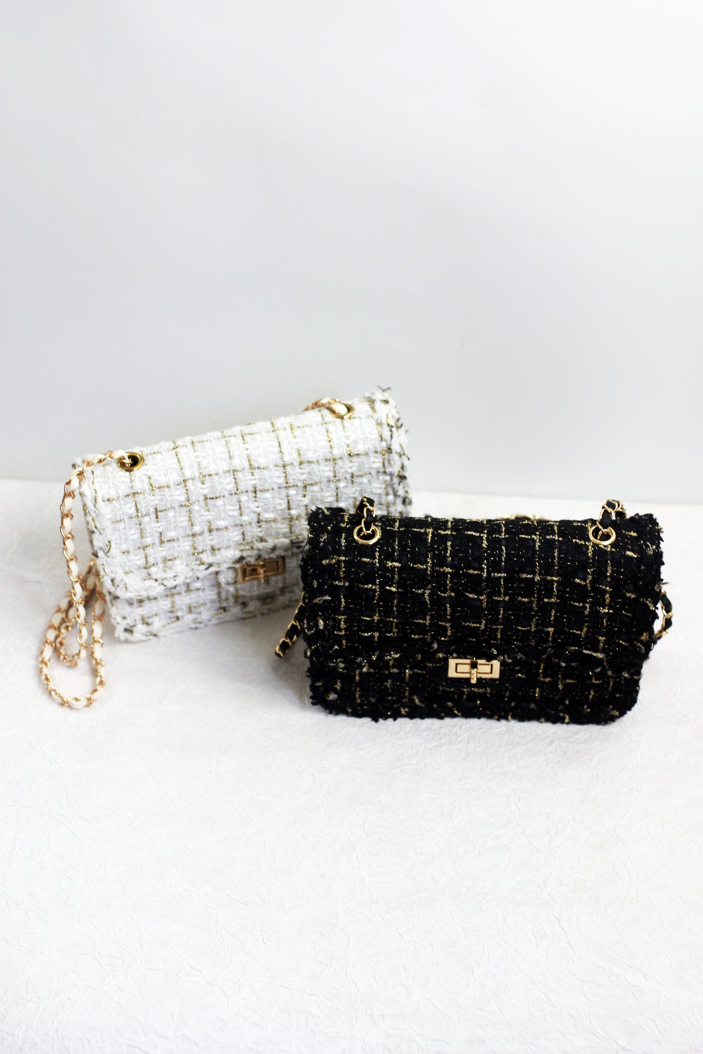 2411LJYMS40412 - Chic Tweed Chain Crossbody Bags
