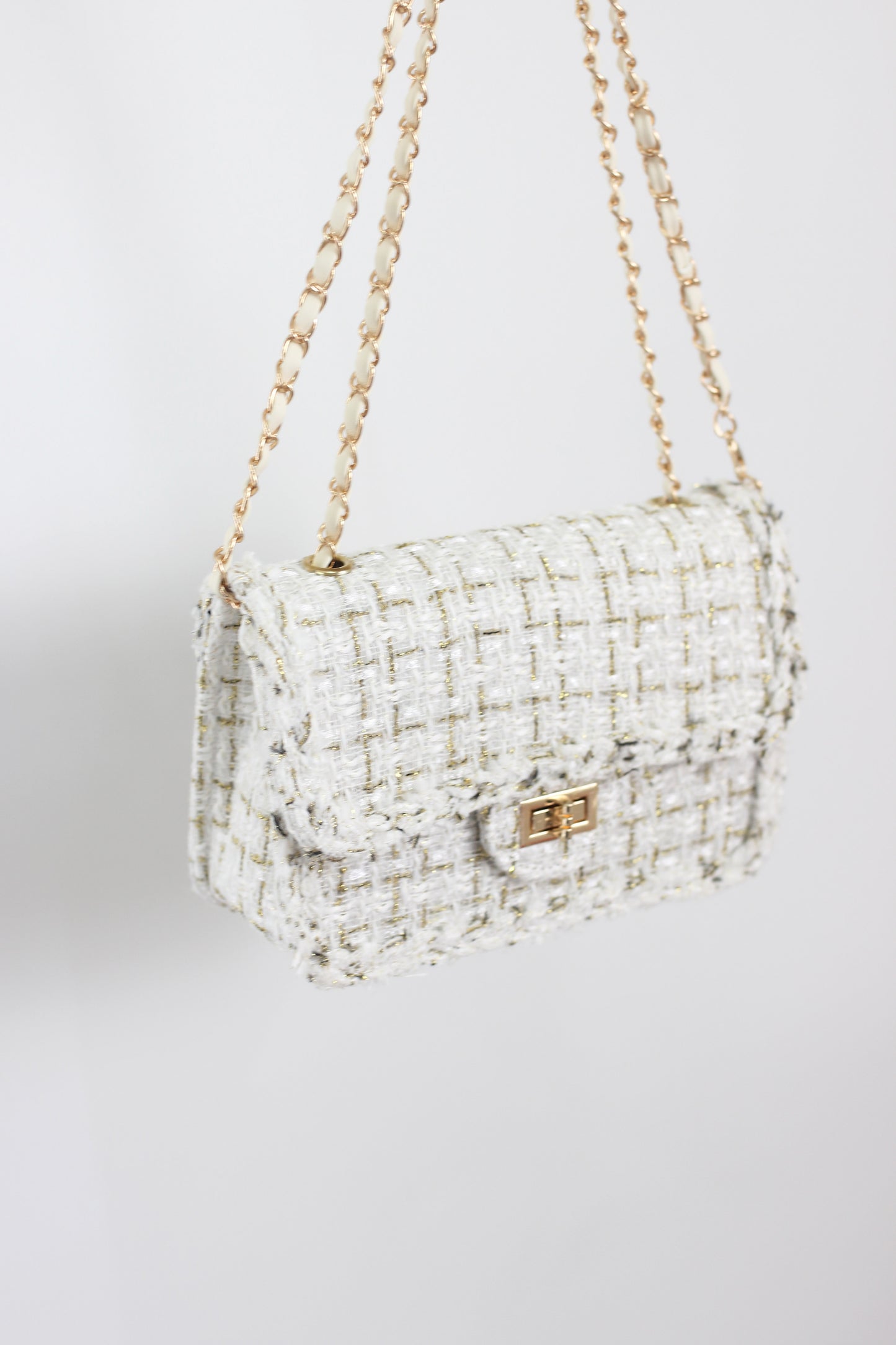 2411LJYMS40412 - Chic Tweed Chain Crossbody Bags