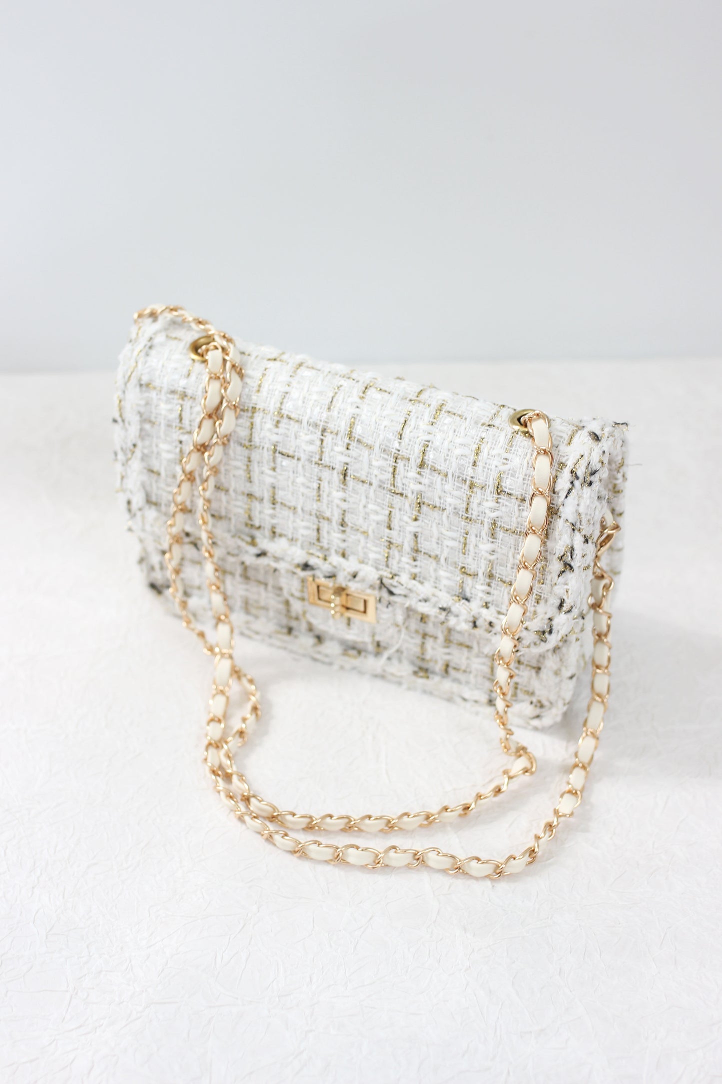 2411LJYMS40412 - Chic Tweed Chain Crossbody Bags