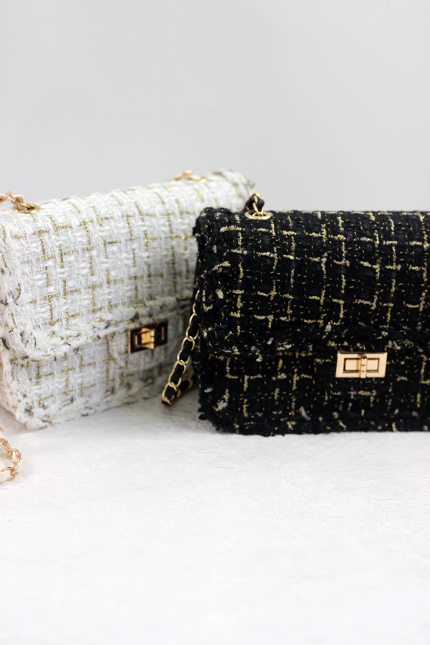 2411LJYMS40412 - Chic Tweed Chain Crossbody Bags
