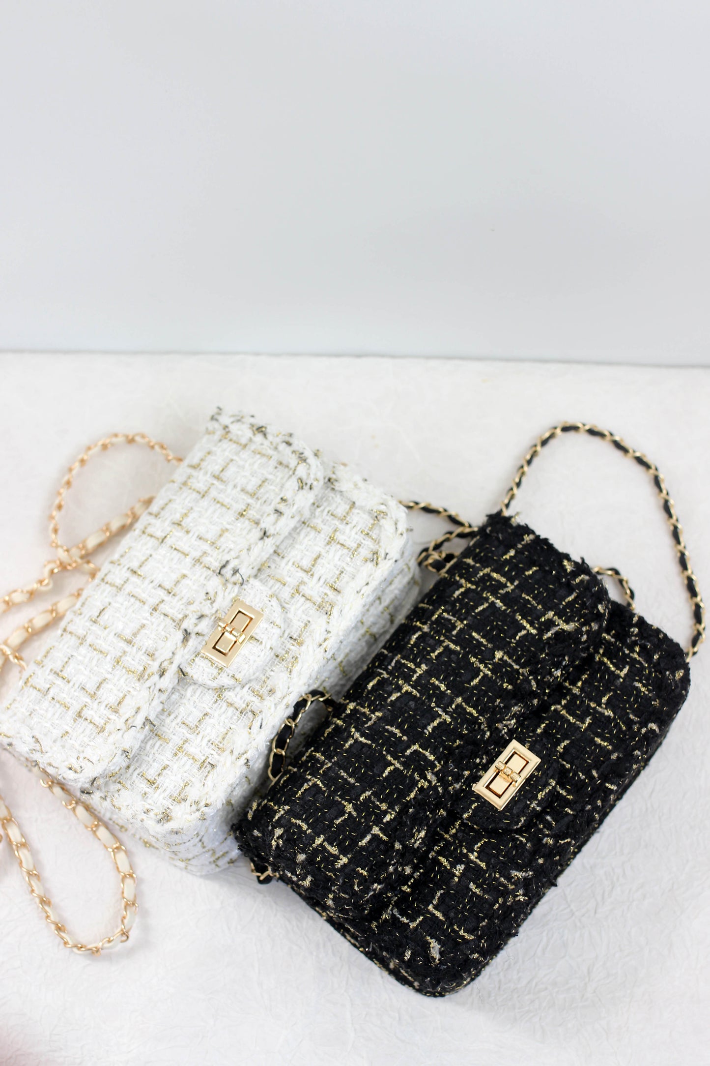2411LJYMS40412 - Chic Tweed Chain Crossbody Bags