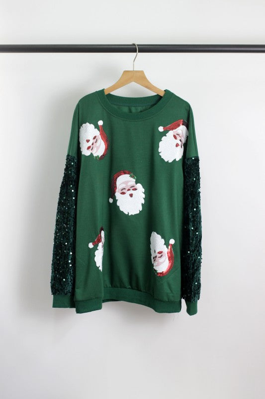 T2511YM41649-Sequin Nutcracker Christmas Sweatshirt