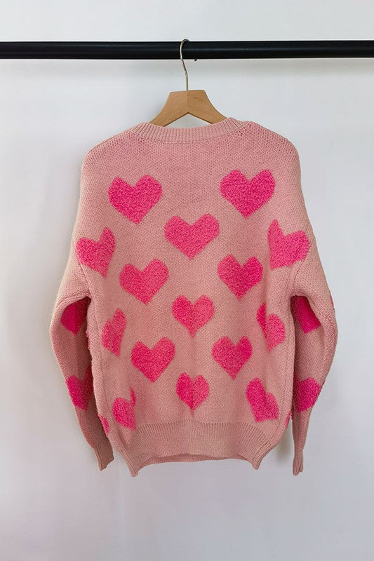 SOFT JACQUARD HEART SWEATER-W2311JYYS93544