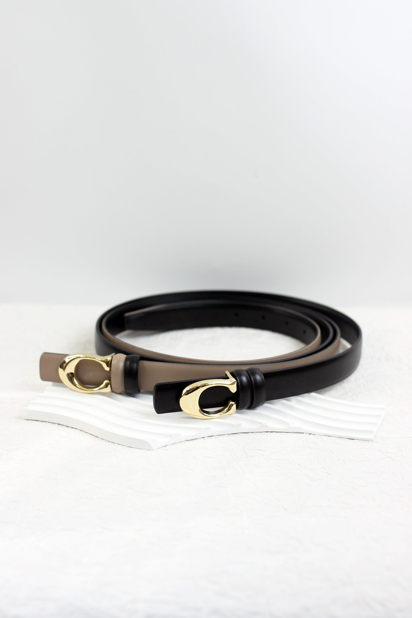 A2410DJN51185 - Sleek Leather Belts with Gold-Tone Buckle