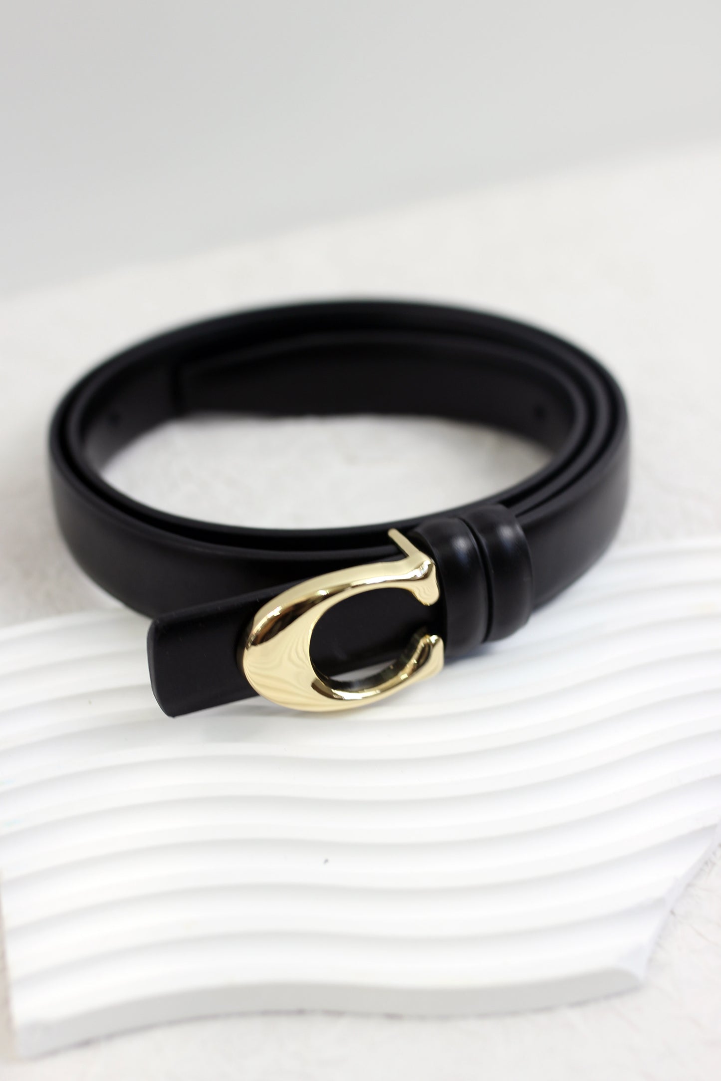 A2410DJN51185 - Sleek Leather Belts with Gold-Tone Buckle
