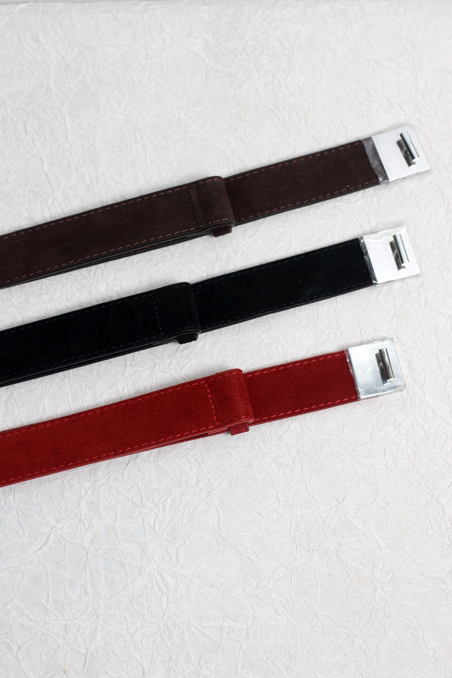 A2411DJN47671 - Sleek Velvet and Leather Belts
