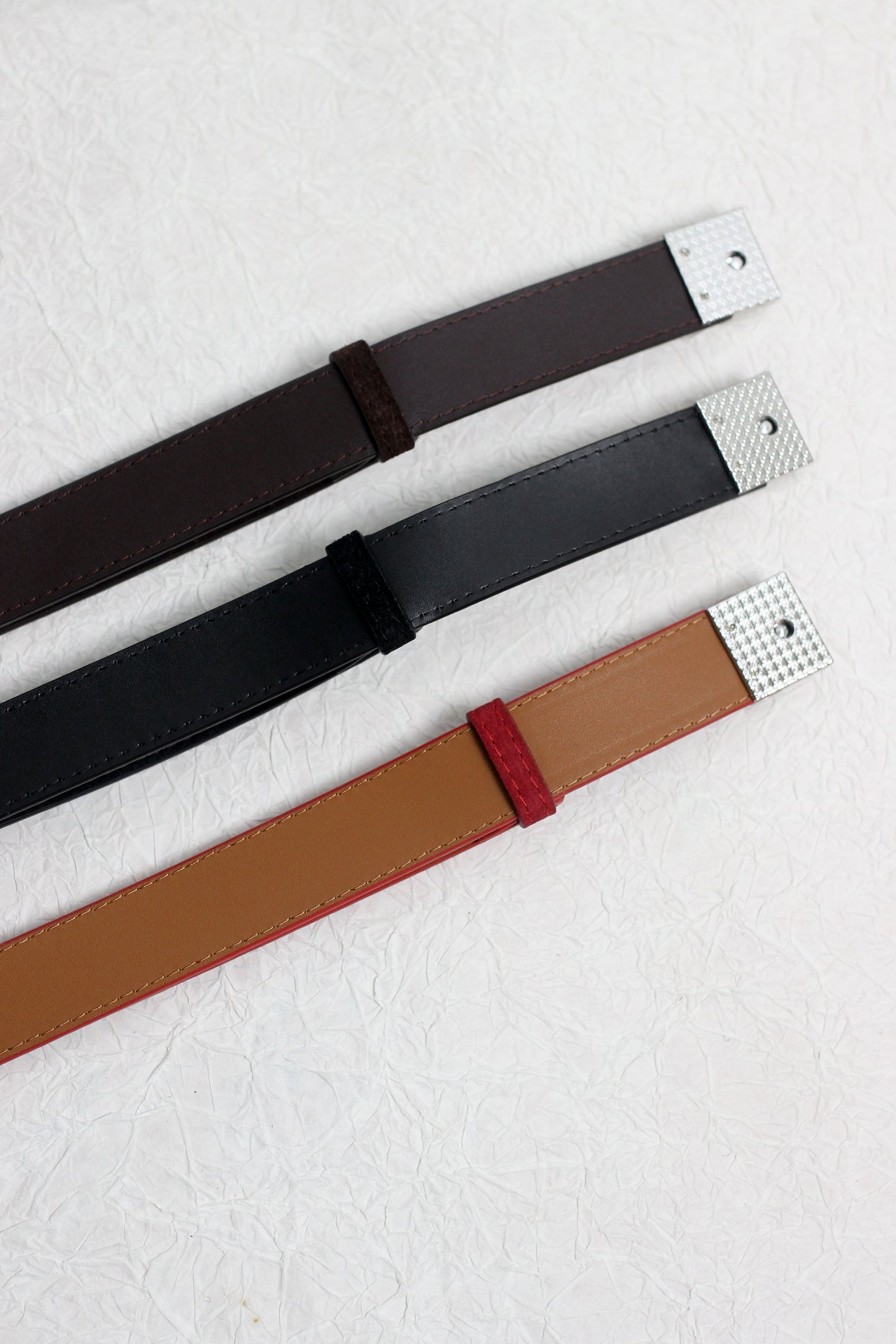 A2411DJN47671 - Sleek Velvet and Leather Belts