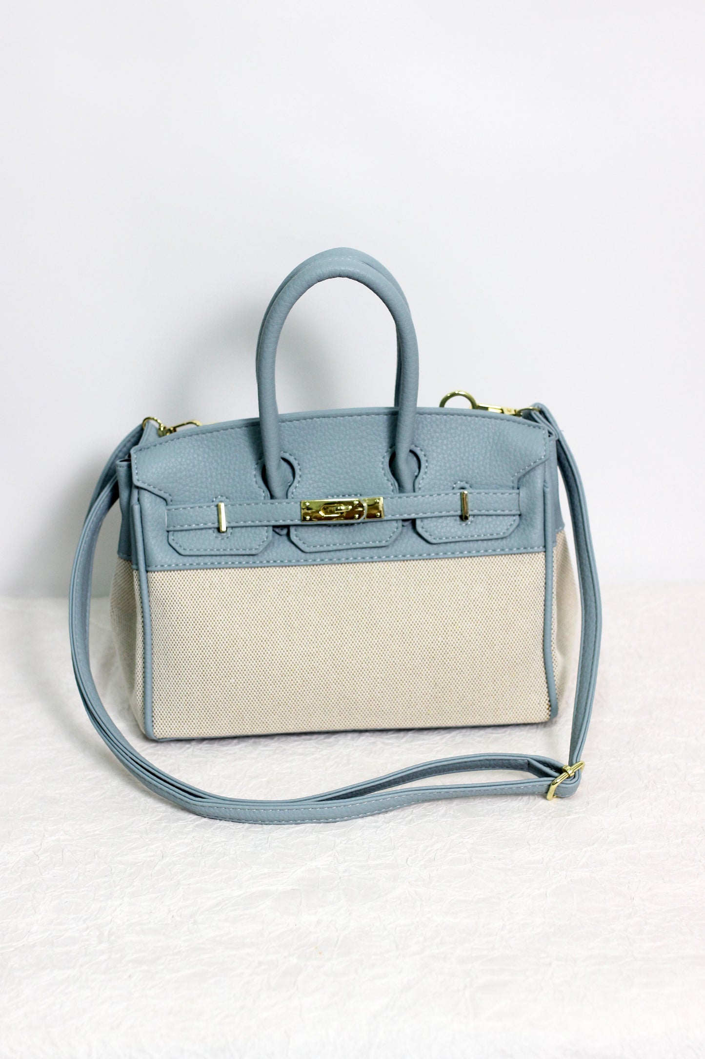 A2411YF13395 -Classic Canvas and PU Leather Tote Bag
