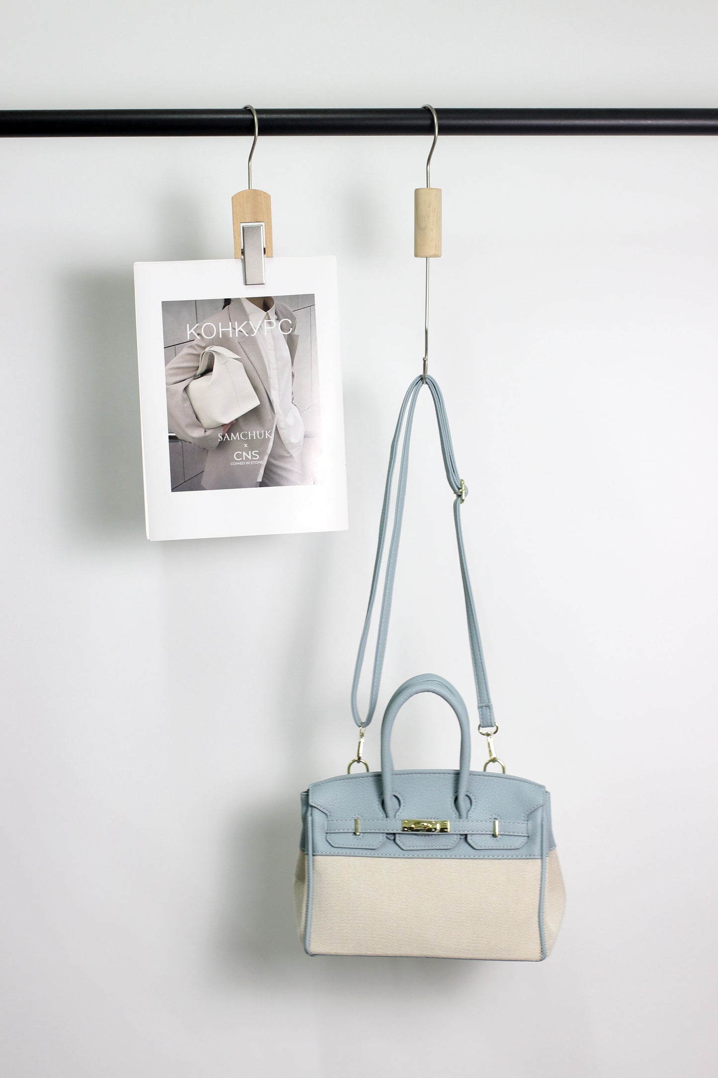 A2411YF13395 -Classic Canvas and PU Leather Tote Bag