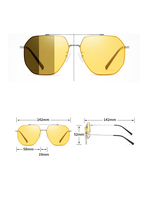 A2501TPS36919 - Photochromic Aviator Sunglasses with Yellow Tinted Lenses