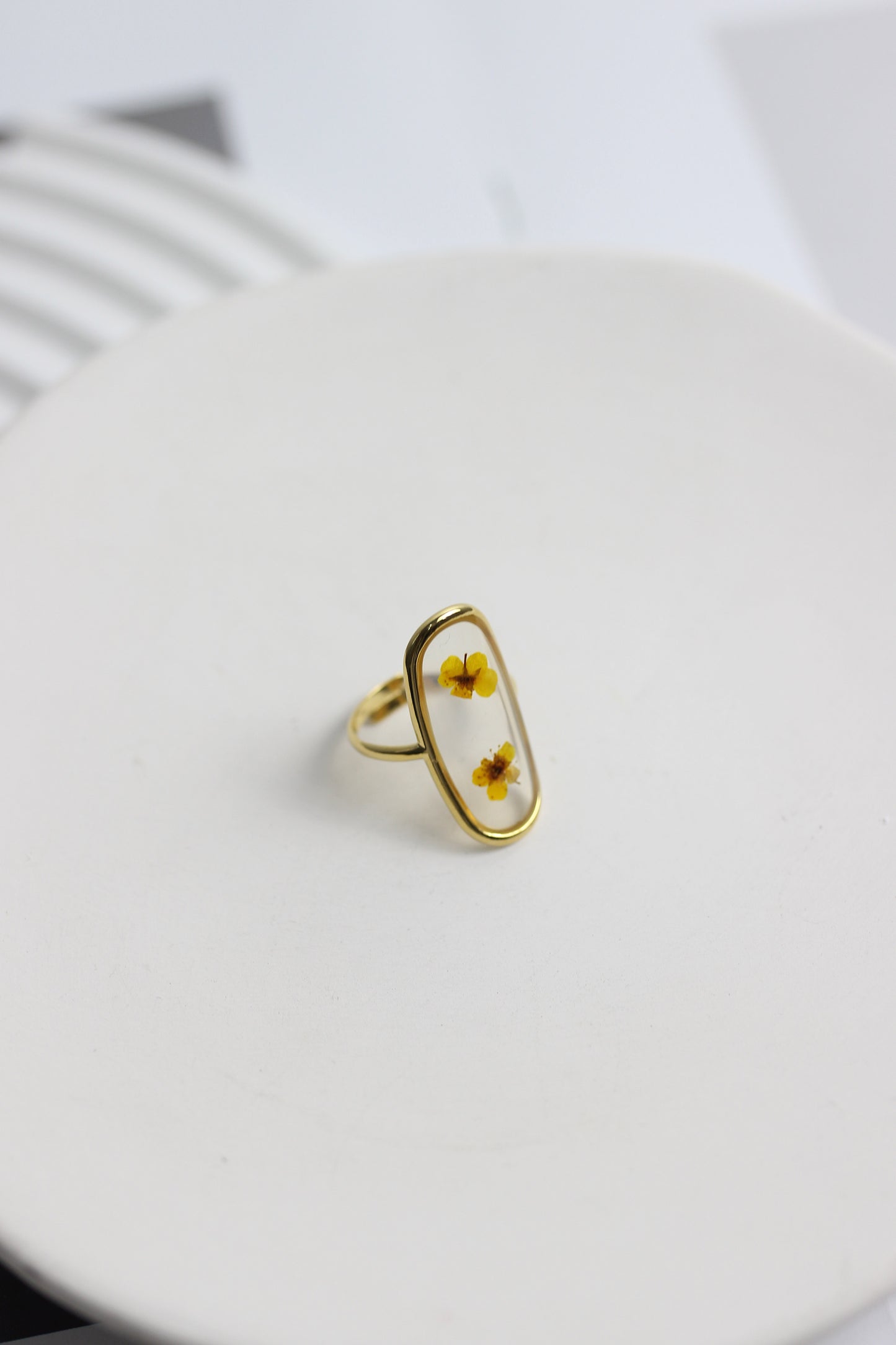A2505MJ20056 - Dried Flower Acrylic Open Ring