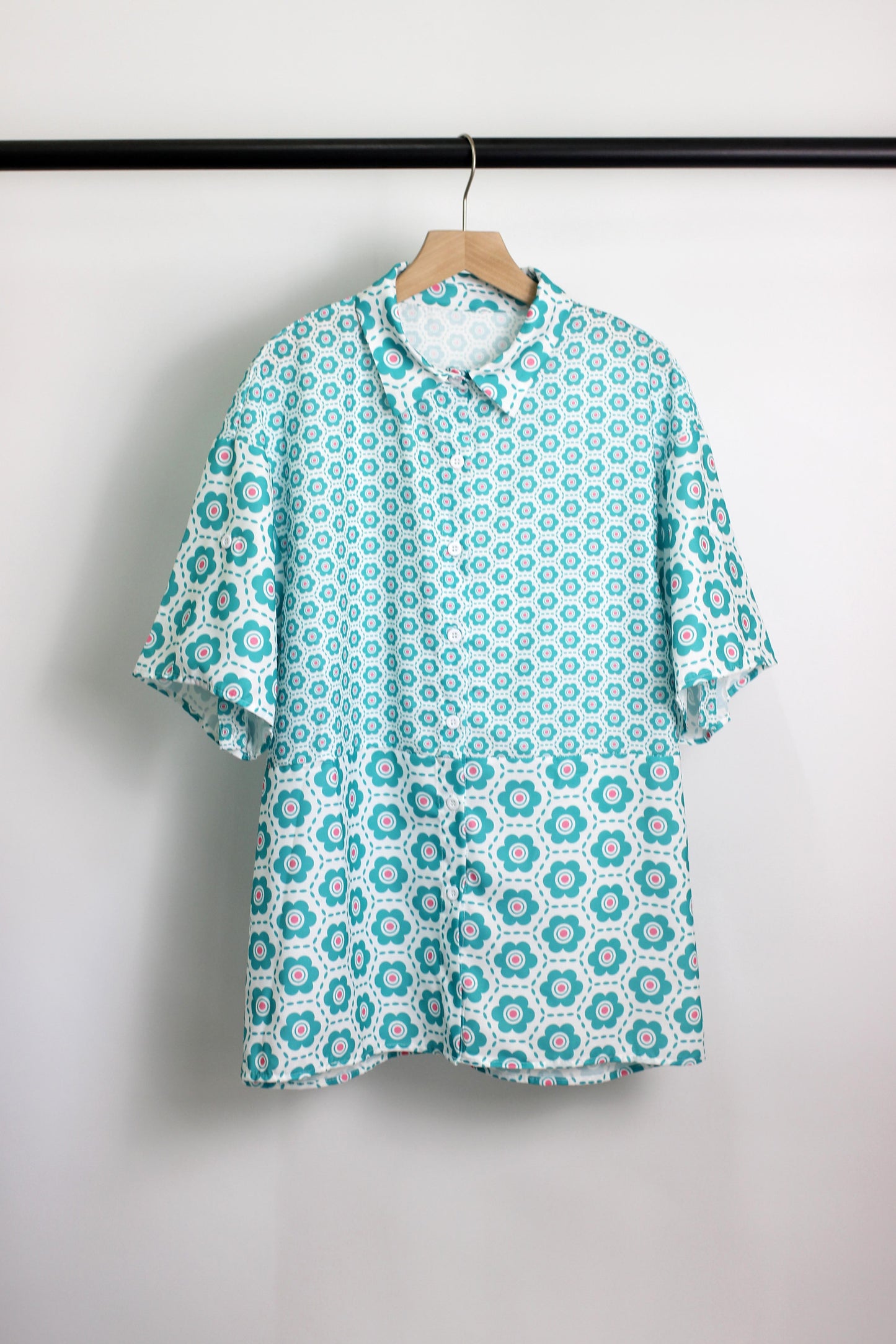 E2501CXB82786 - Printed Short-Sleeve Shirt & Wide-Leg Pants Set