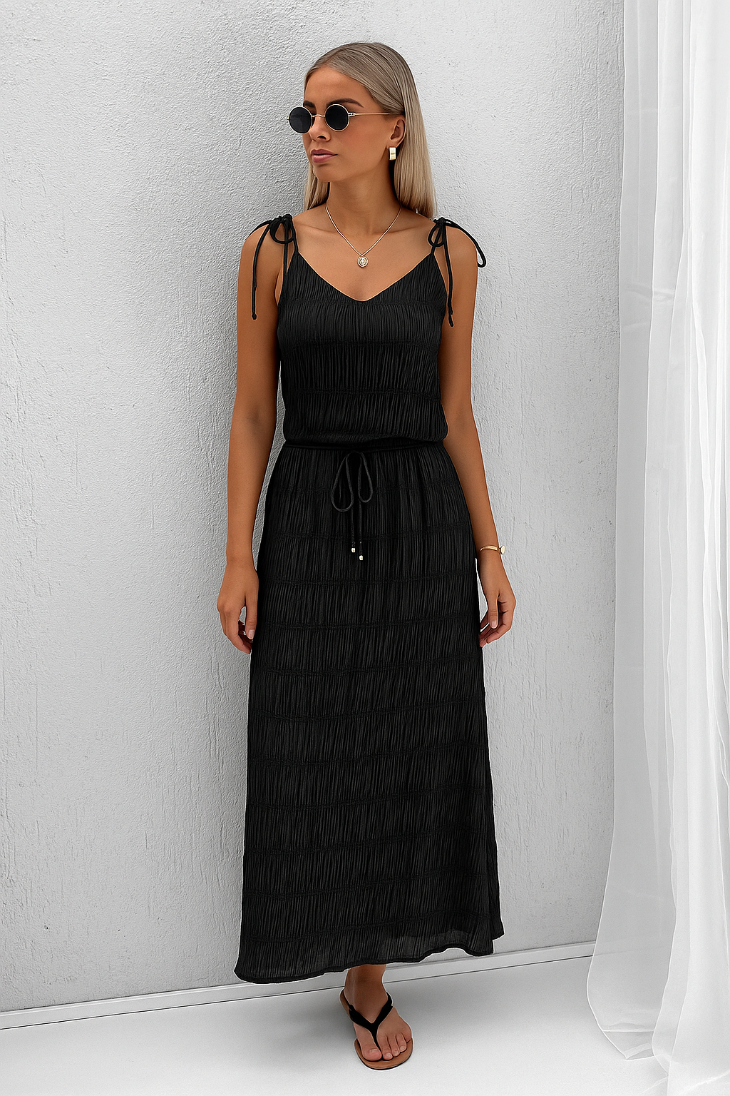 E2506DY82916 - Crinkled Textured Two-Piece Set