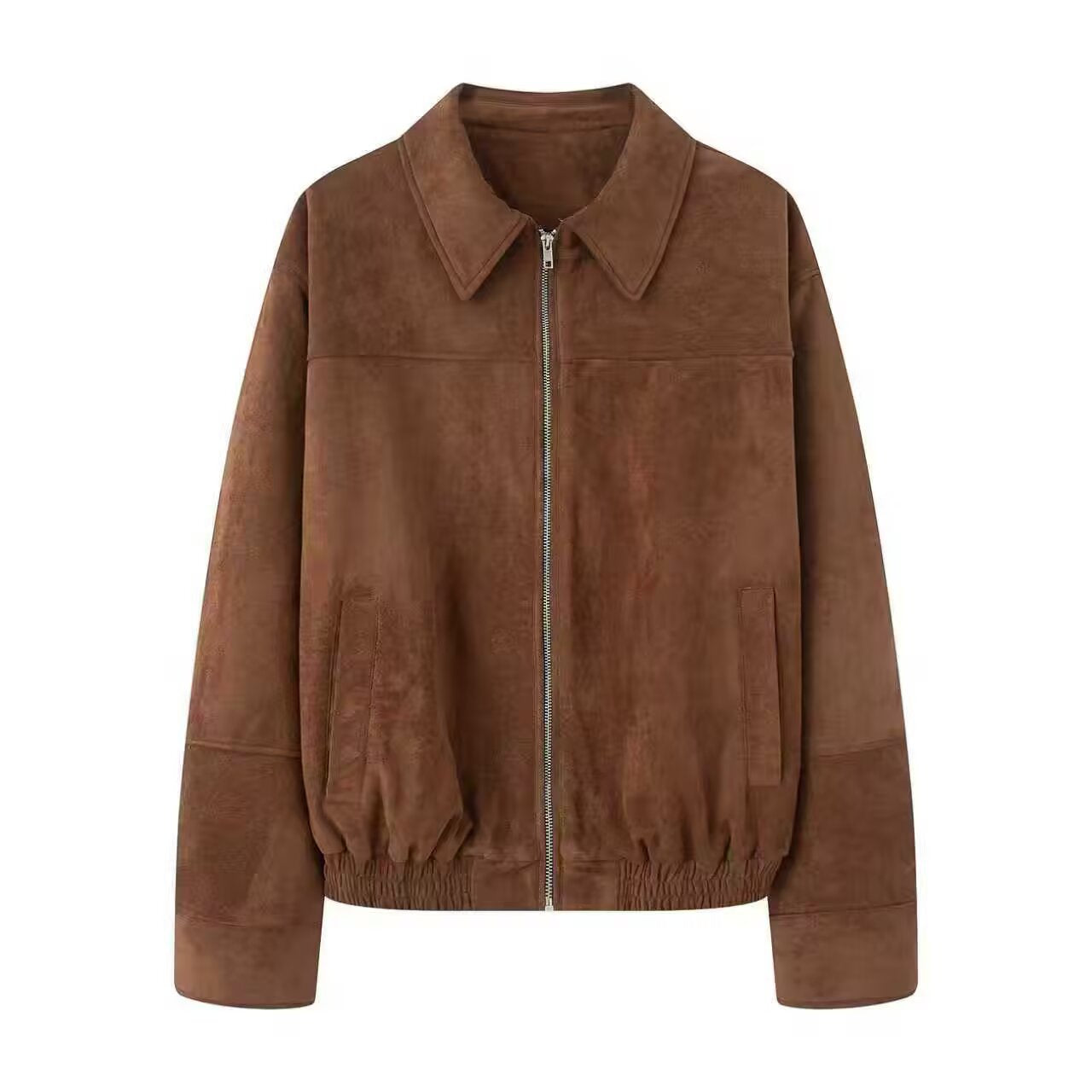 J2508KBZ01 - Unisex Polyester Suede Zip-Up Jacket