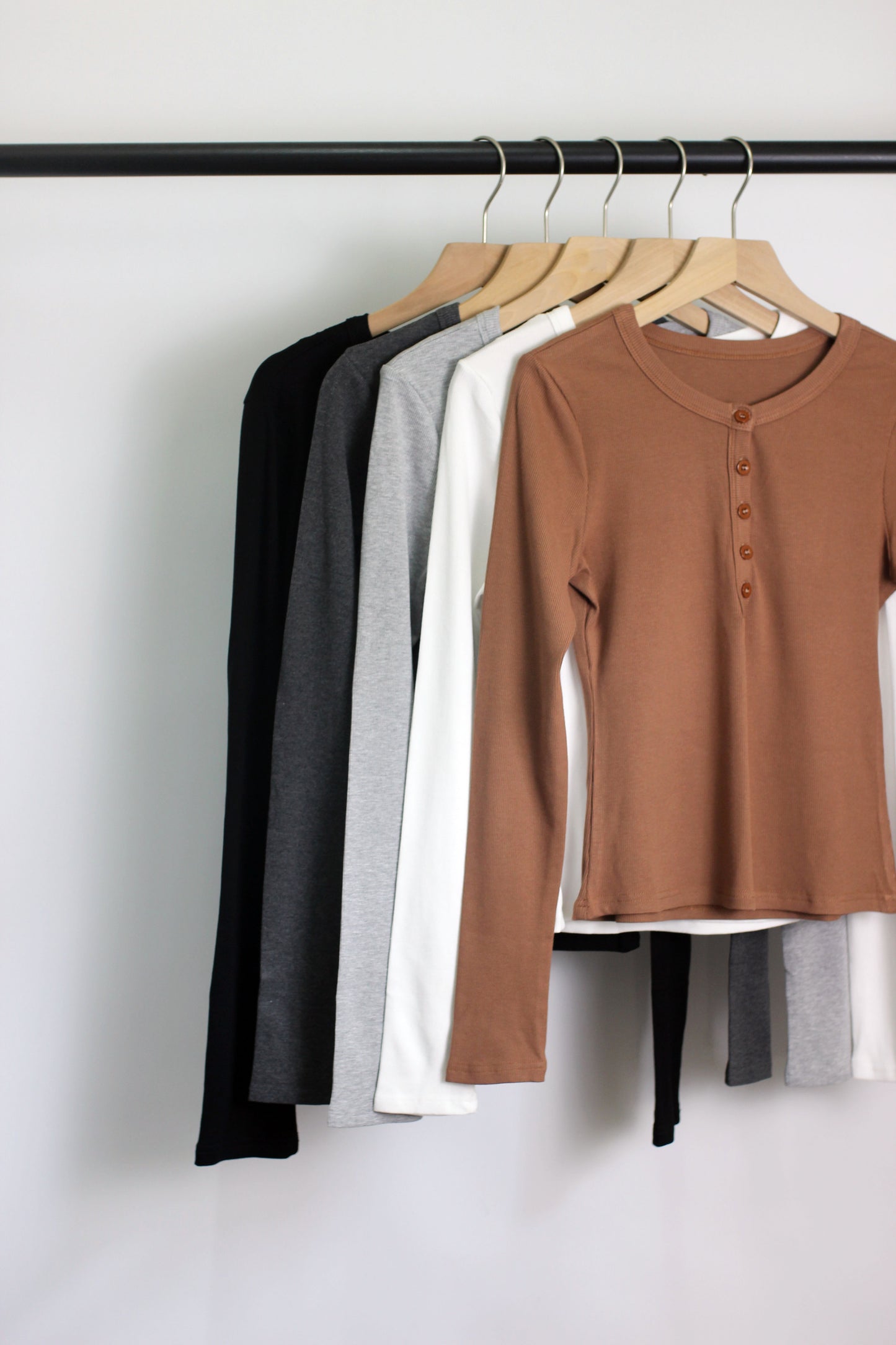 T2408ASJP64562 - Buttoned Long Sleeve Henley Top