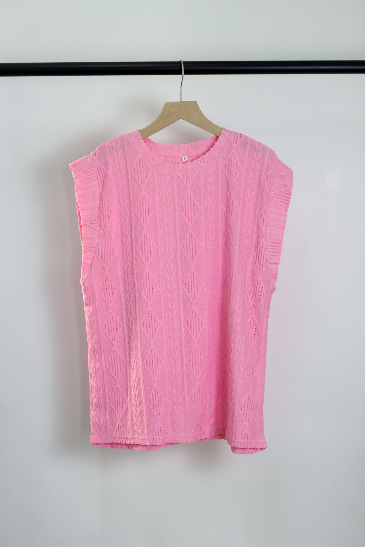 T2412WZD15665 - Sleeveless Textured Blouse