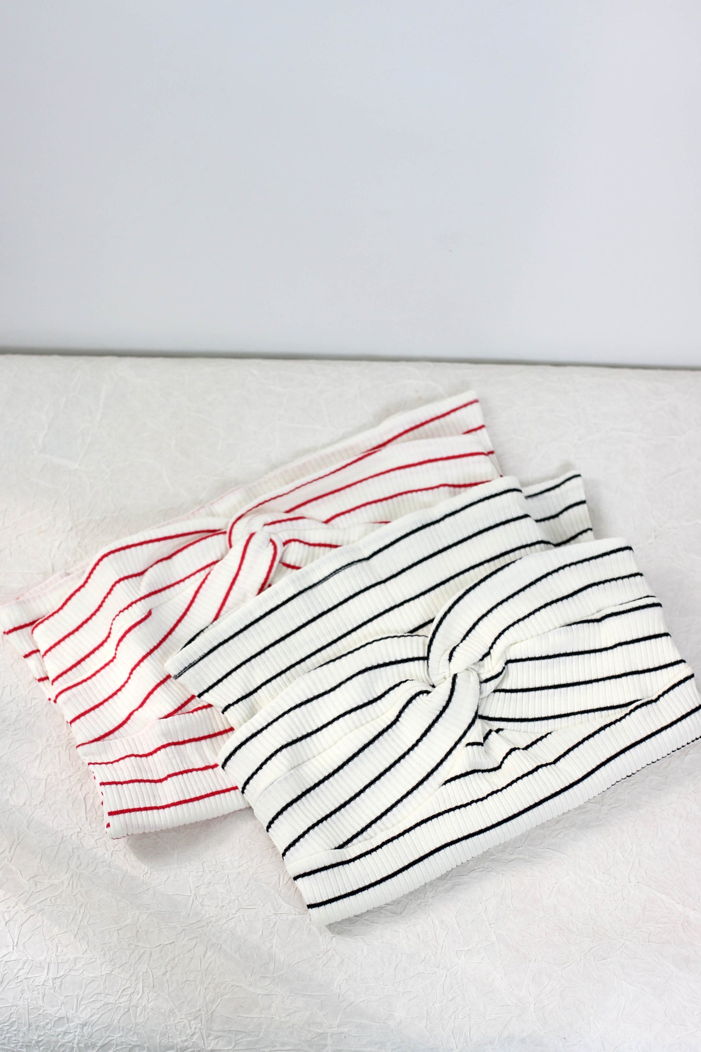 T2502MSJC70755 - Striped Ribbed Knit Tube Top with Twist Detail