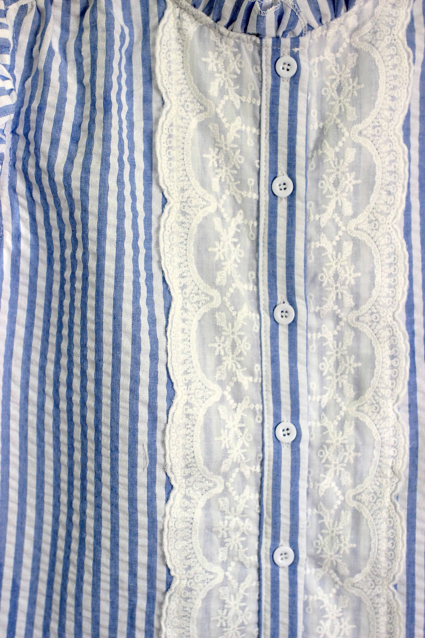 T2504YIB99413 - Sleeveless Ruffled Lace Panel Blouse