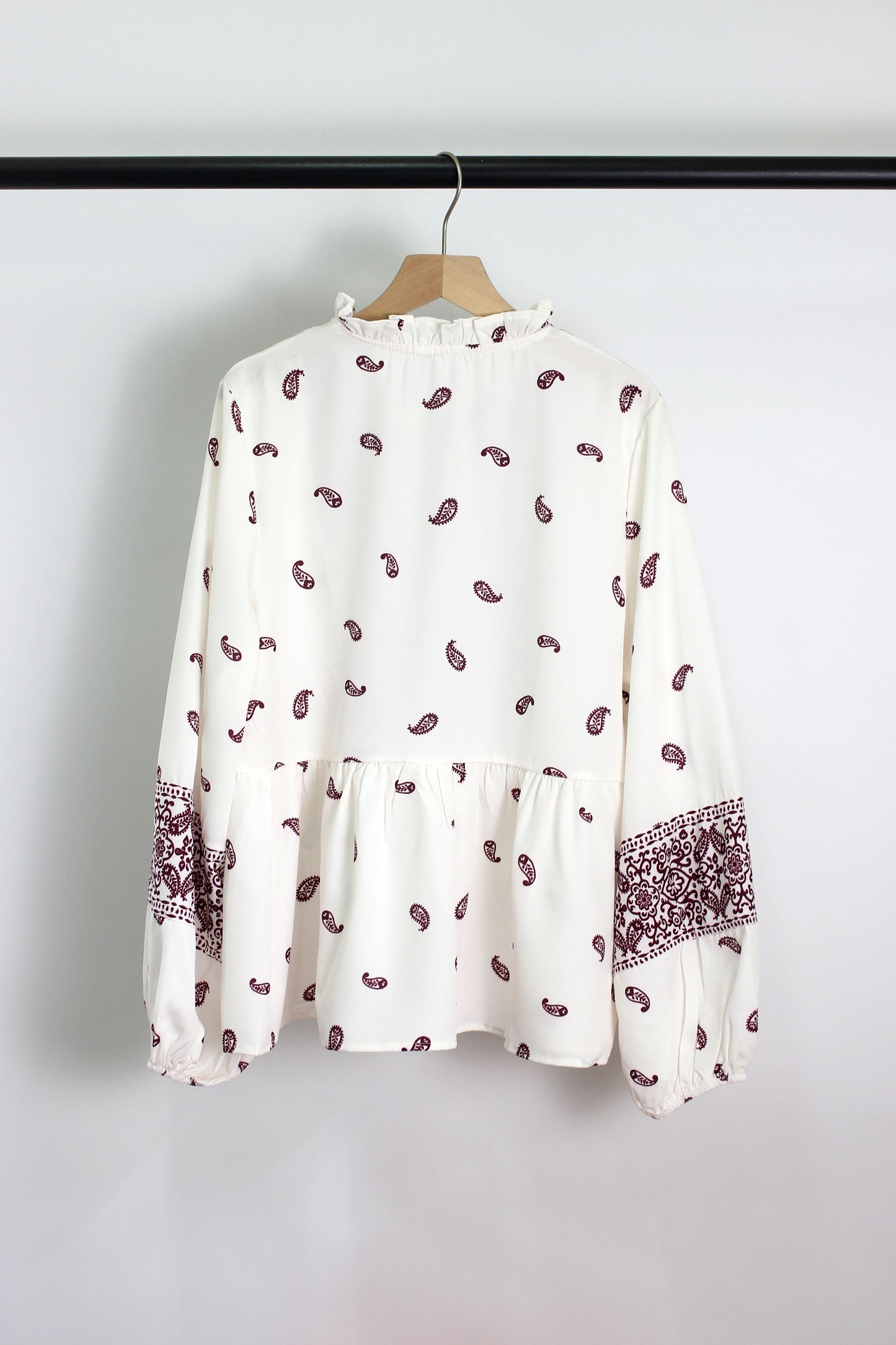 T2505RYY31124 - Paisley Embroidered Boho Blouse