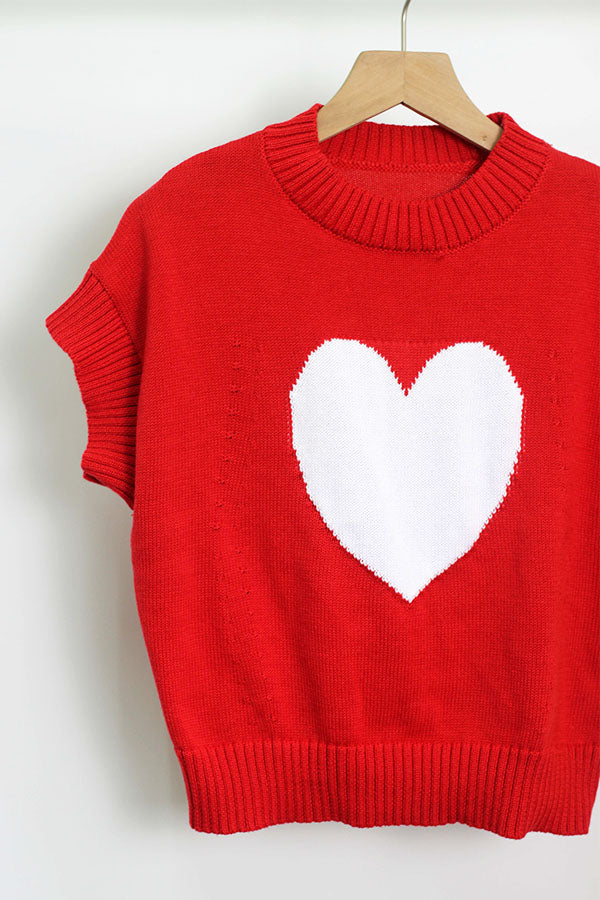 W2409LM90407 - Heart Knit Sweater ¡§C Valentine?¡¥s Day Edition