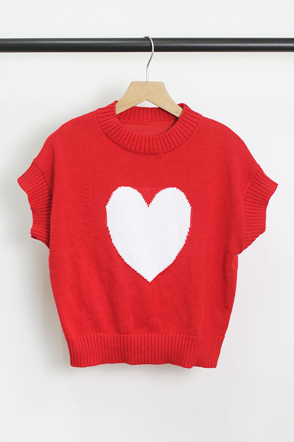 W2409LM90407 - Heart Knit Sweater ¡§C Valentine?¡¥s Day Edition