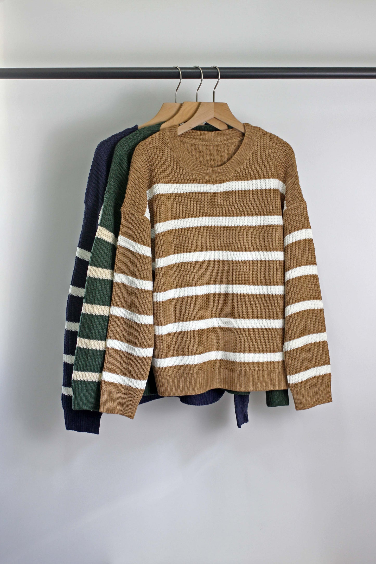 W2507JYYS66536 - Classic Striped Knit Pullover Sweater