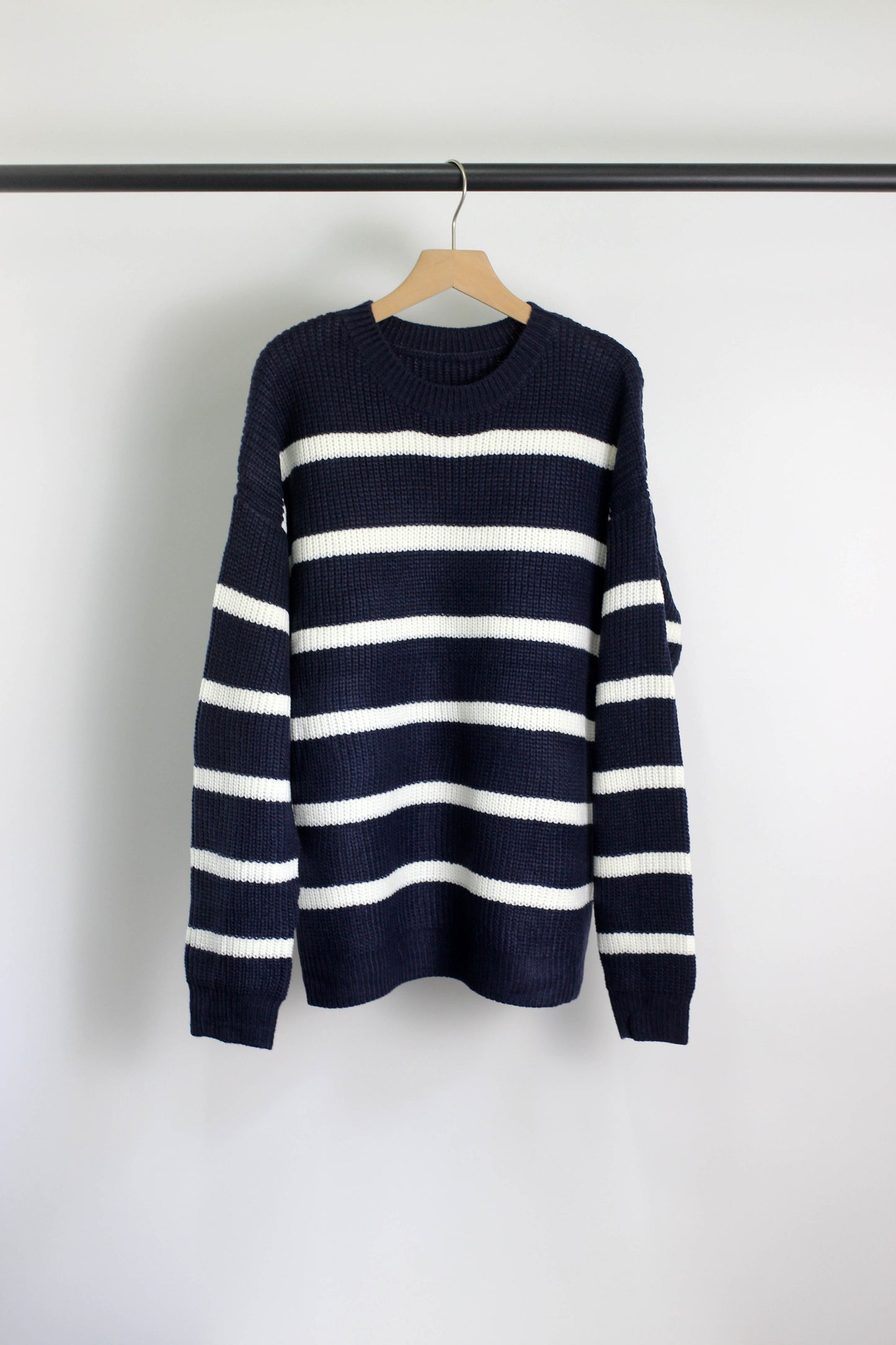W2507JYYS66536 - Classic Striped Knit Pullover Sweater