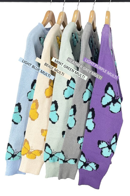 W2209MY32445-Elegant Butterfly Pullover Sweater