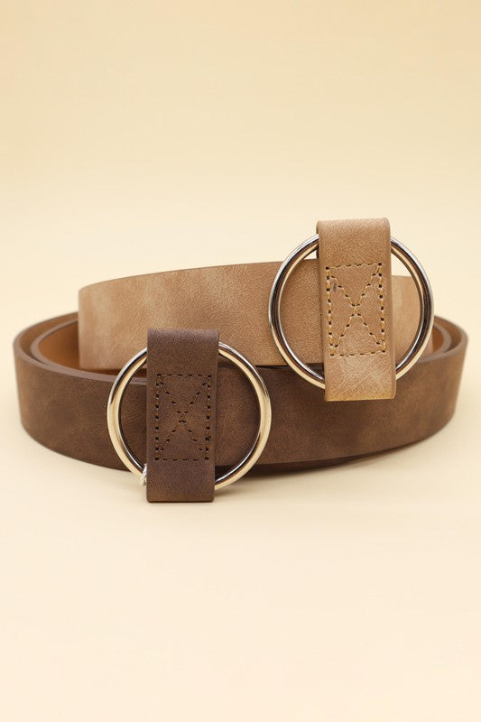 A2209SJFS70264-PU Pinless Round Buckle Fashion Belt