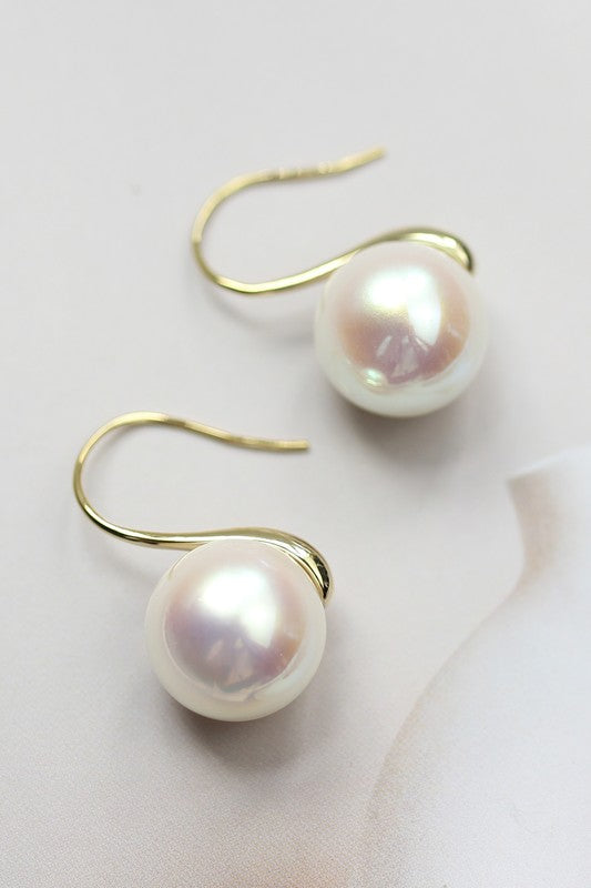 A2308HANF83212-Simple and Elegant Pearl Earrings