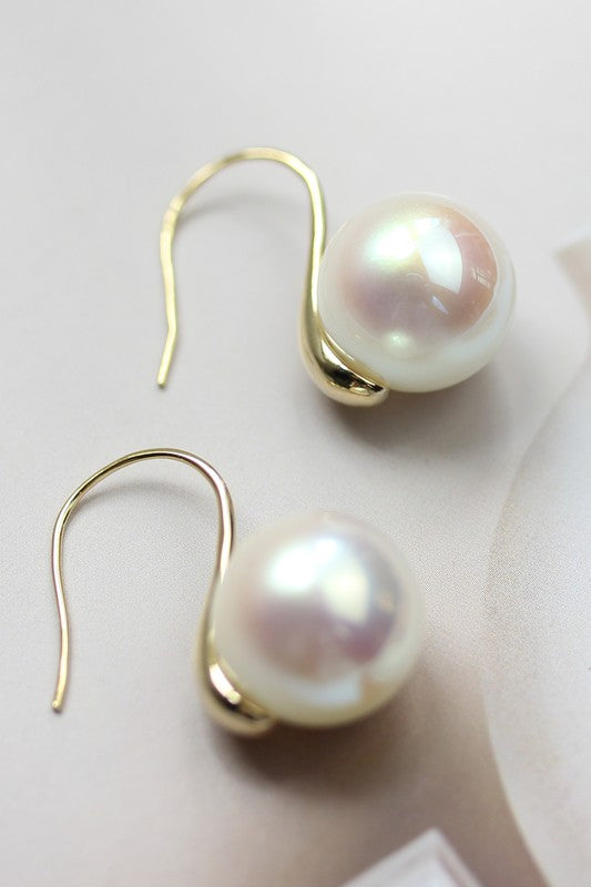 A2308HANF83212-Simple and Elegant Pearl Earrings