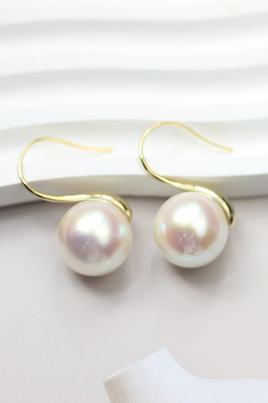 A2308HANF83212-Simple and Elegant Pearl Earrings