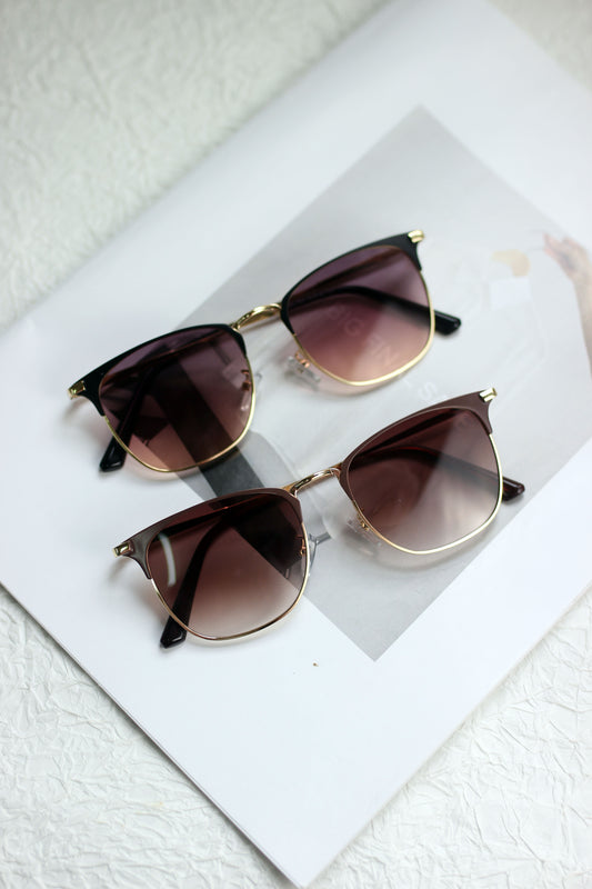 A2311DH52022 - CLARA GOLD BROWN SUNGLASSES