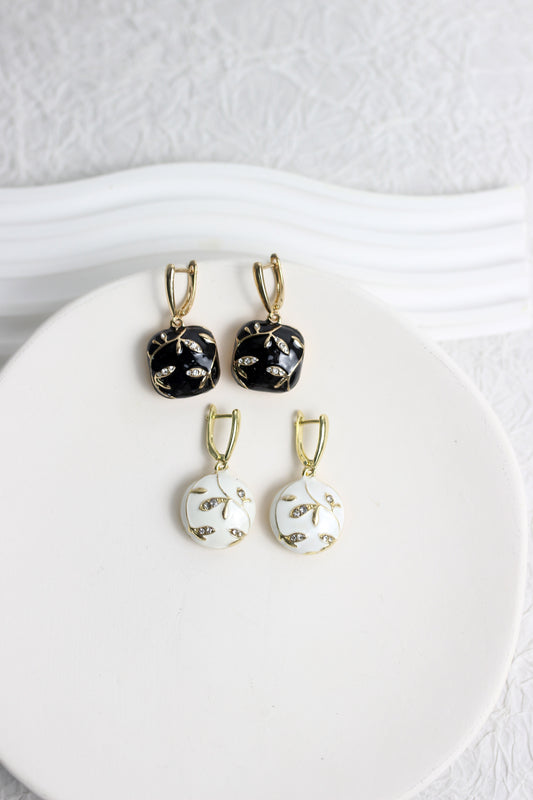A2406HEM27836 - Enchanted Vine Enamel Drop Earrings
