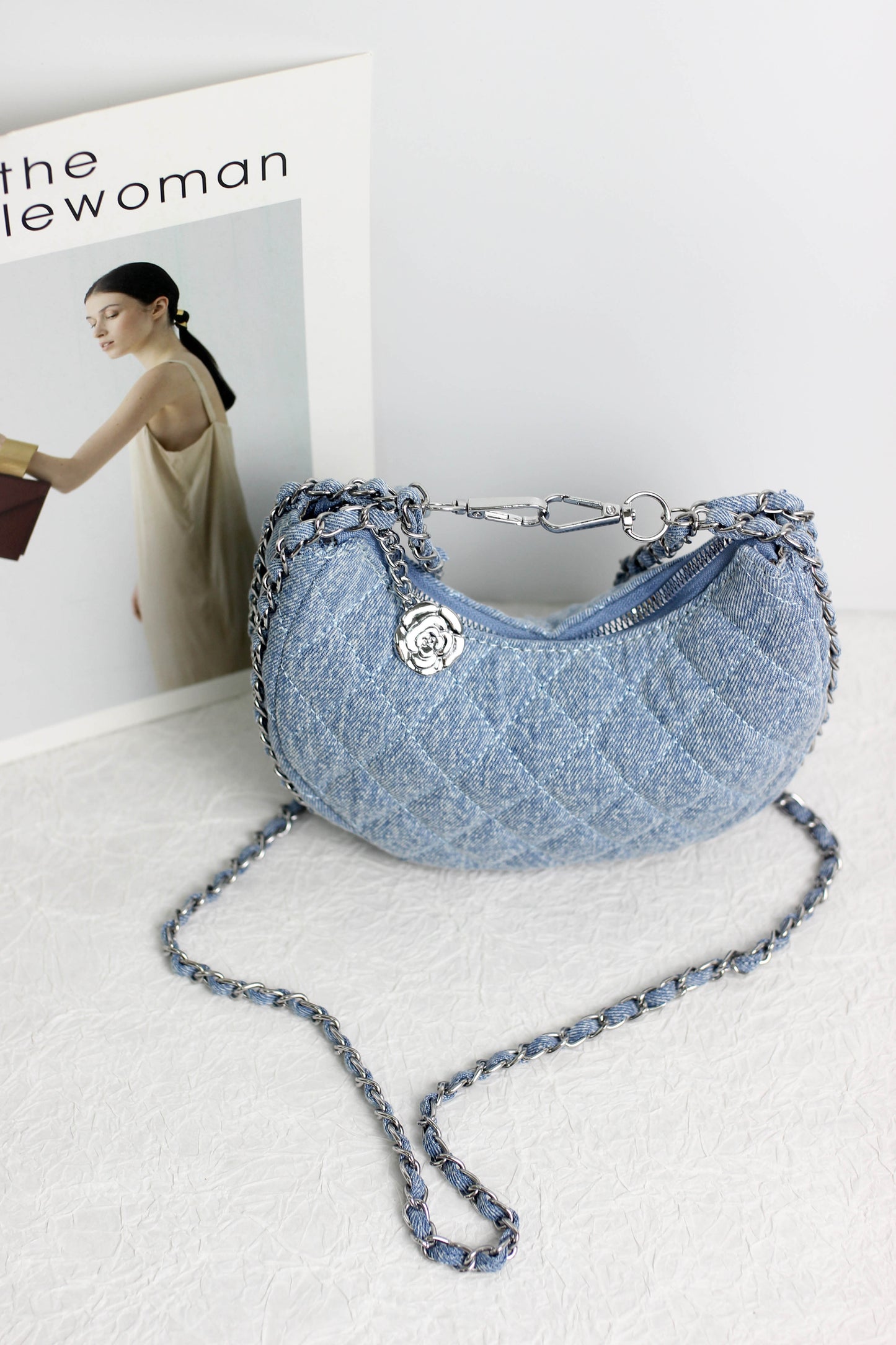 A2406HK13738 - DENIM DELIGHT CRESCENT BAG