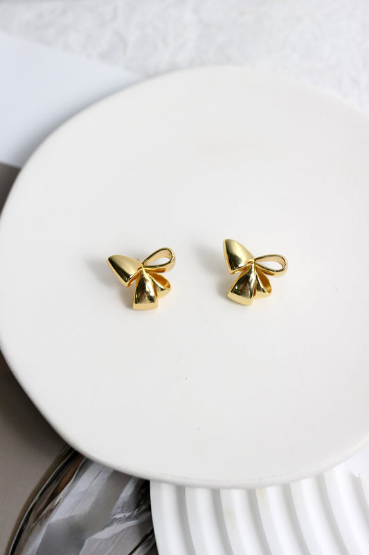 A2407XL74885 - GOLDEN BOW STUD EARRINGS