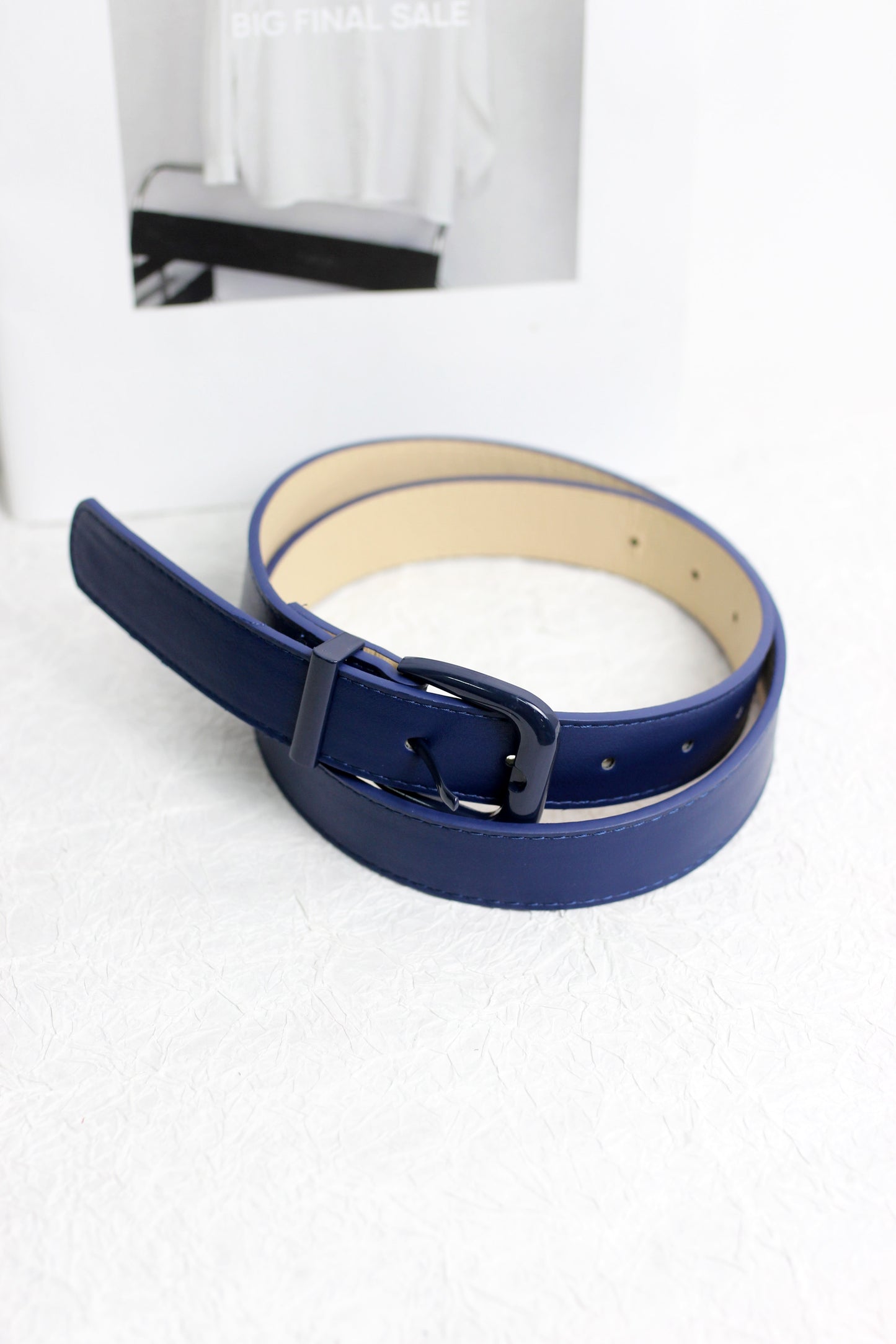A2408ASS55368 -  Faux PU Leather Double Prong Buckle Belt