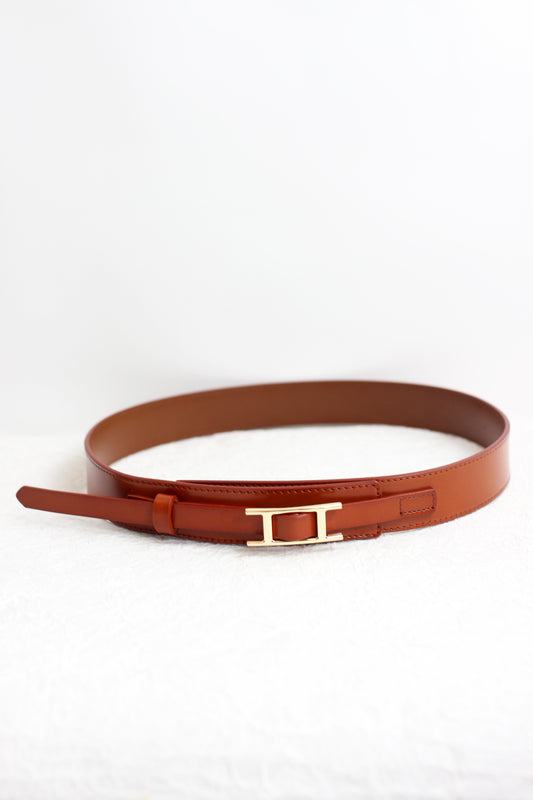 A2408DJN49988 - Classic Leather Belt with Statement Buckle
