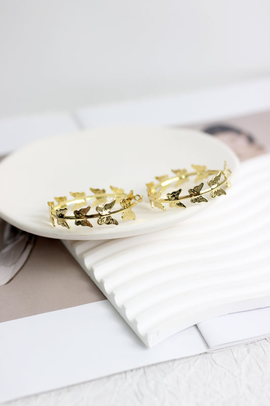 A2408LR72824 - Butterfly Hoop Earrings