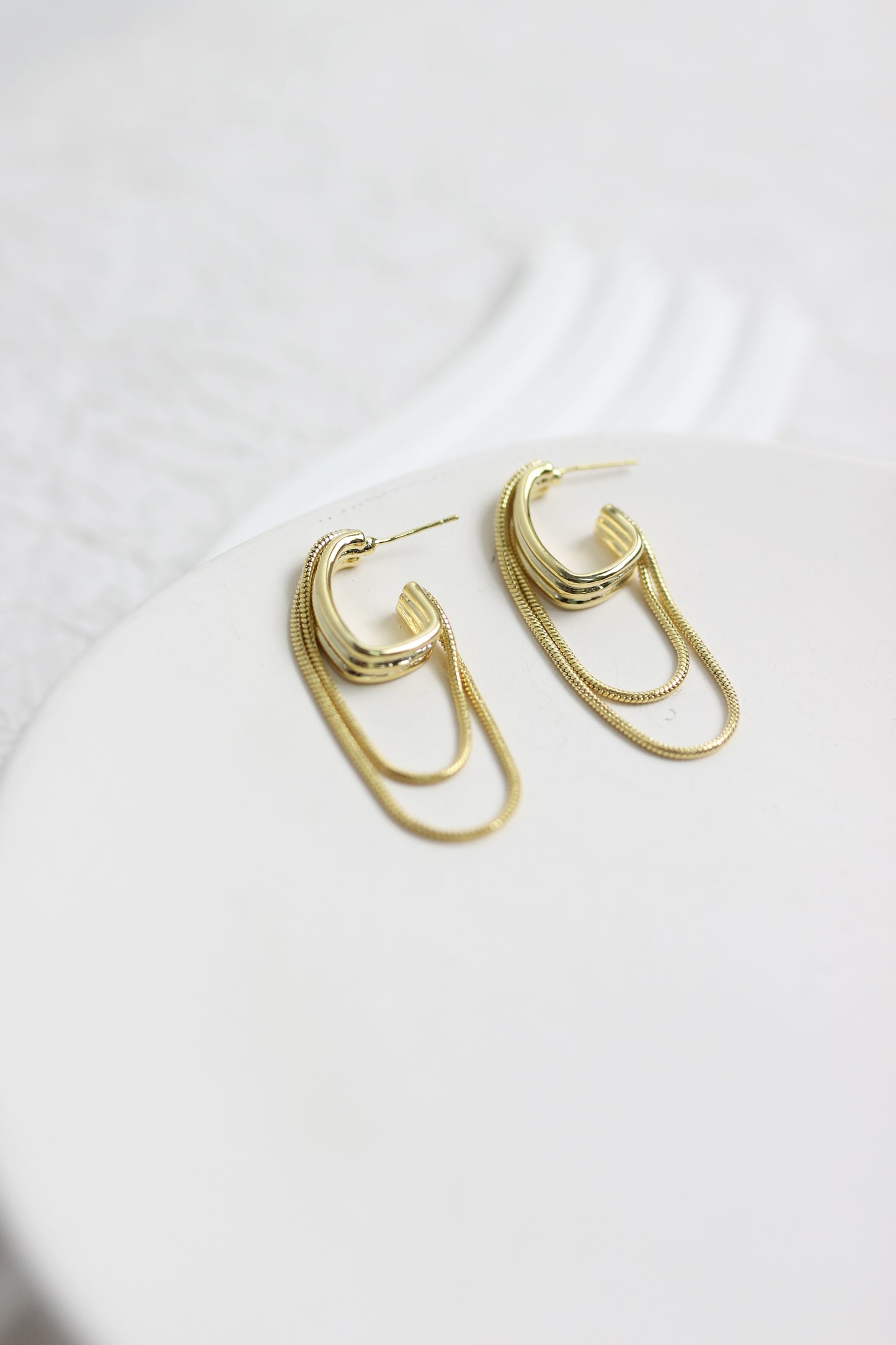 A2410HY98733 - Geometric Double Layer Hoop Earrings