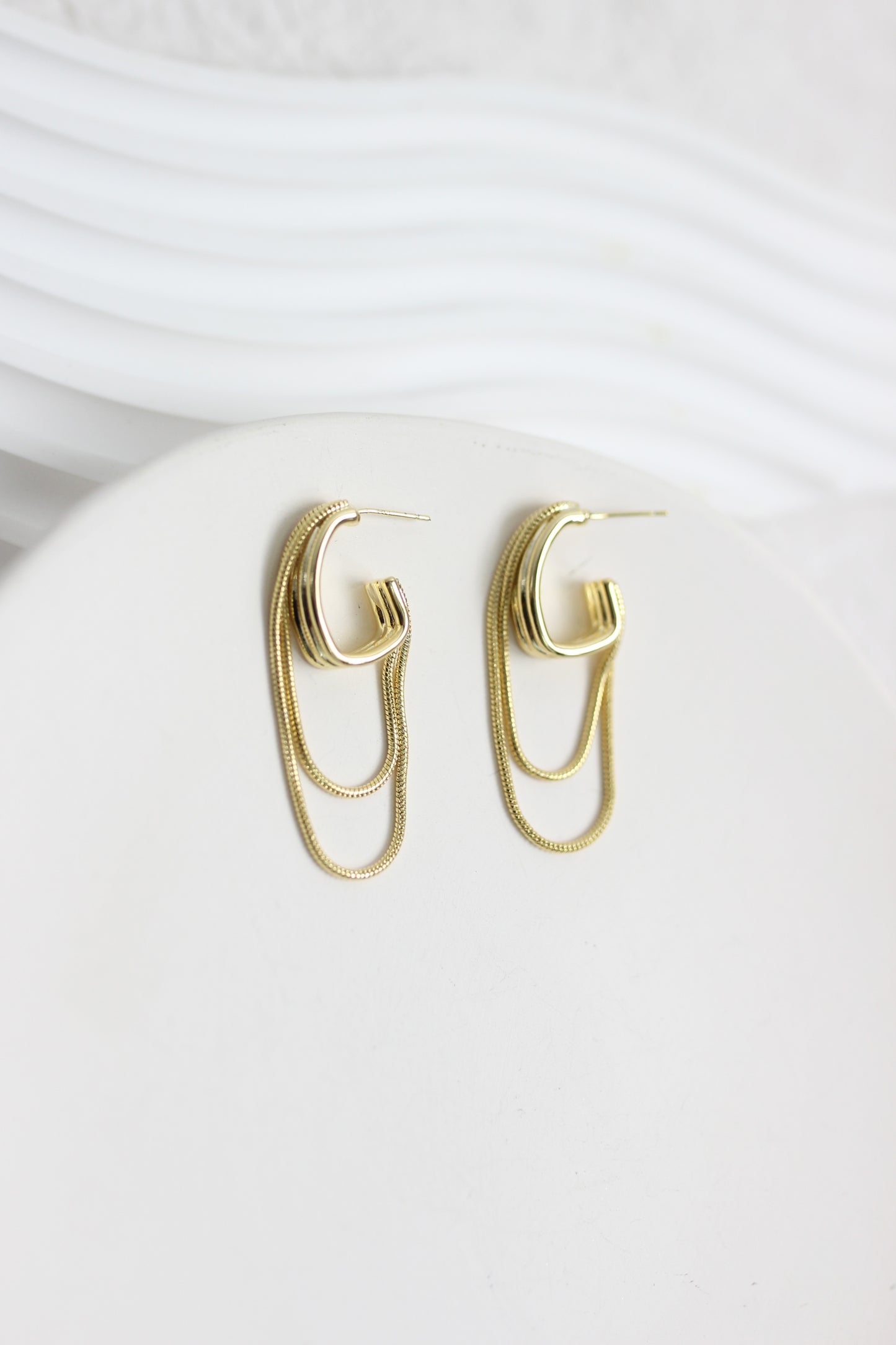 A2410HY98733 - Geometric Double Layer Hoop Earrings