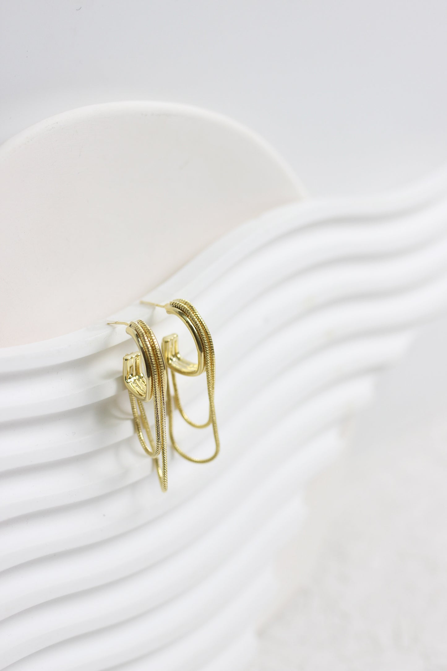 A2410HY98733 - Geometric Double Layer Hoop Earrings