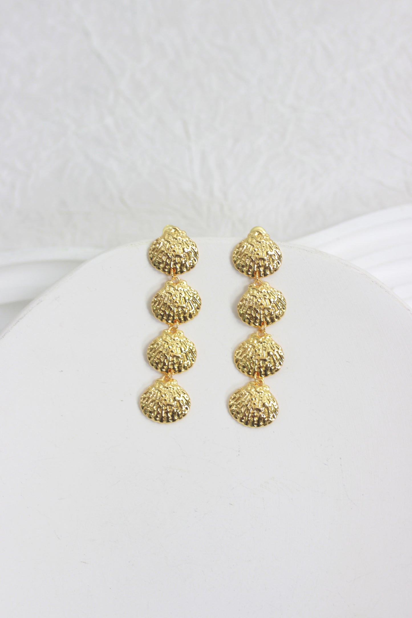 A2410ZM27018 -  Gold Textured Drop Earrings