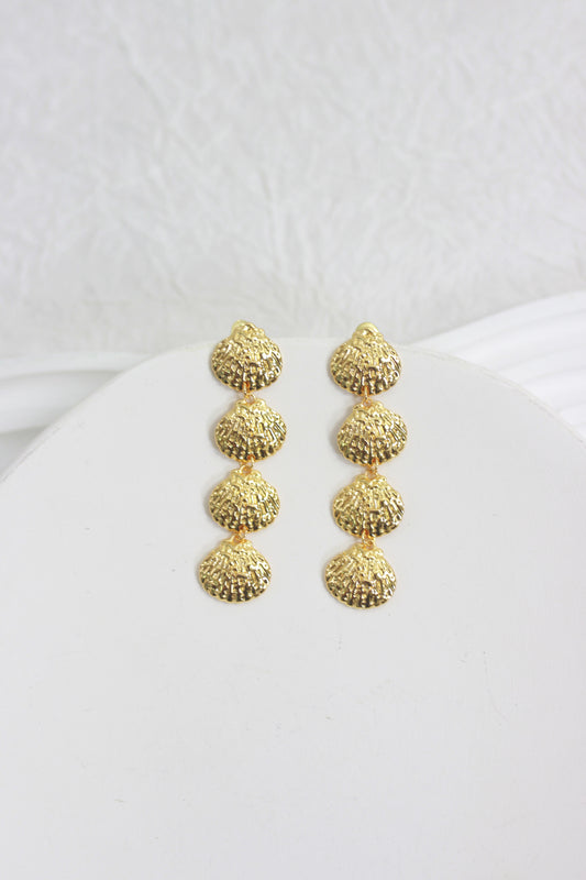 A2410ZM27018 -  Gold Textured Drop Earrings