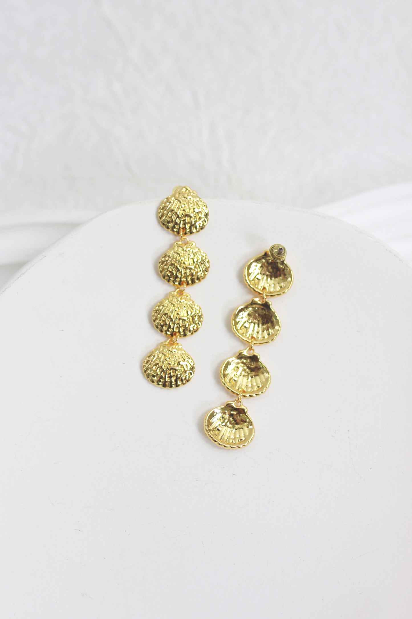 A2410ZM27018 -  Gold Textured Drop Earrings