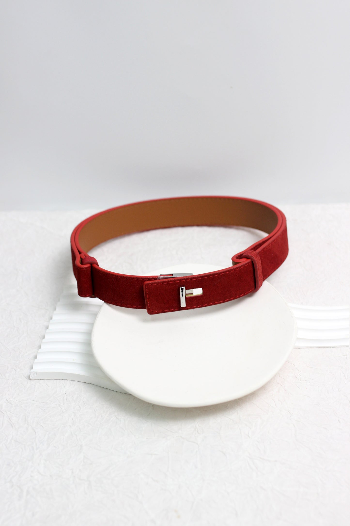 A2411DJN47671 - Sleek Velvet and Leather Belts