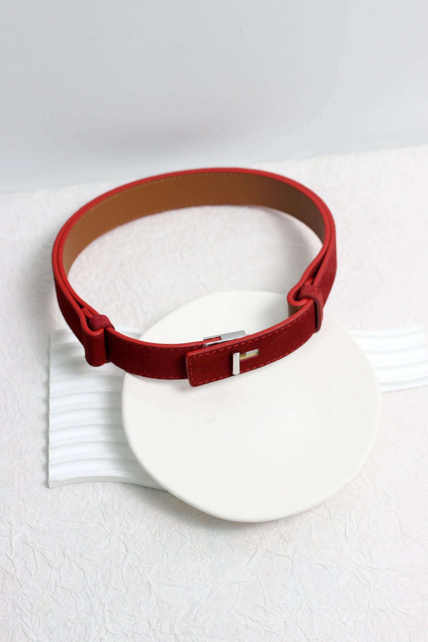 A2411DJN47671 - Sleek Velvet and Leather Belts