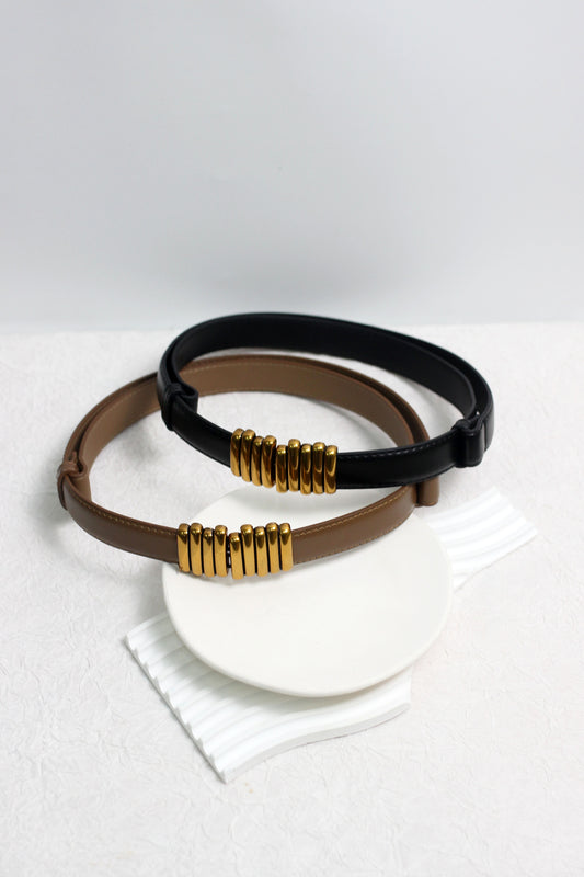 A2411DJN98663 - Modern Spiral Buckle Leather Belts
