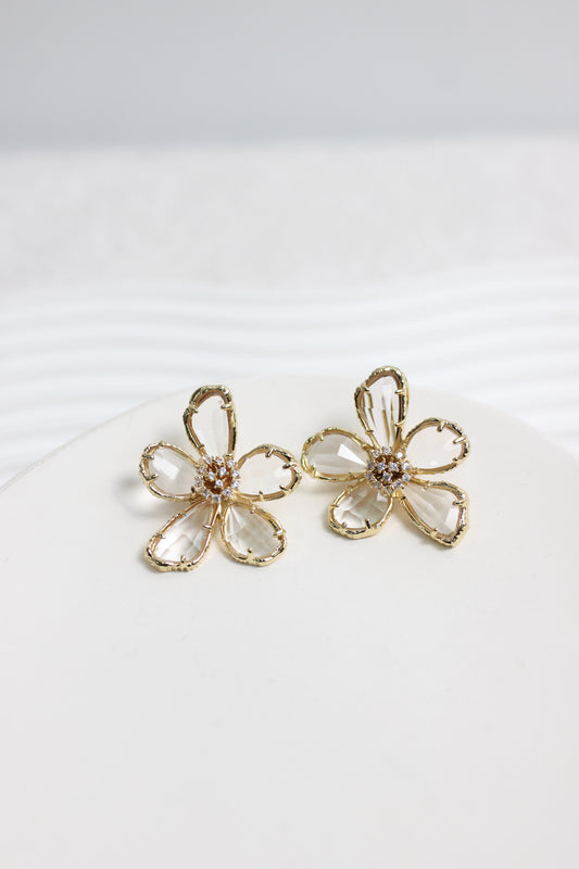 A2411LT77162 - Crystal Flower Stud Earrings