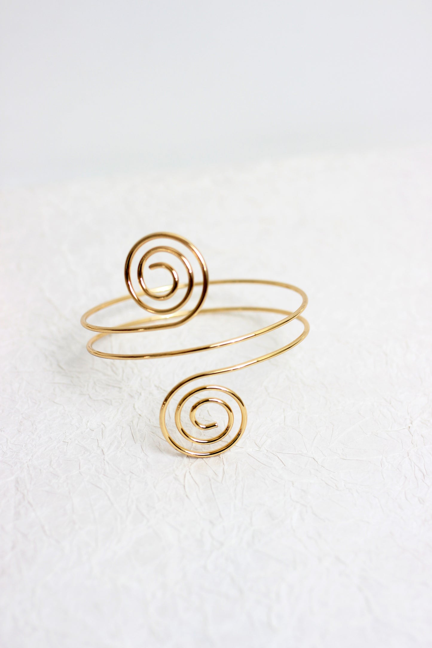 A2412MAT35925 - Gold-Tone Spiral & Floral Cuff Bracelet Set